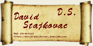 David Stajkovac vizit kartica